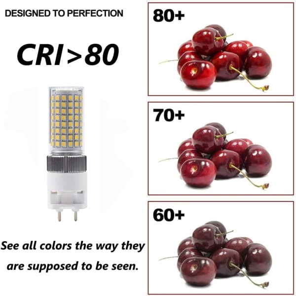 G12 16W Varmhvid LED-pære, Bi-Pin Majspære (150W Halogen/Glødepæreækvivalent), 3000K 1600 Lumen Projektør, Pakke med 2
