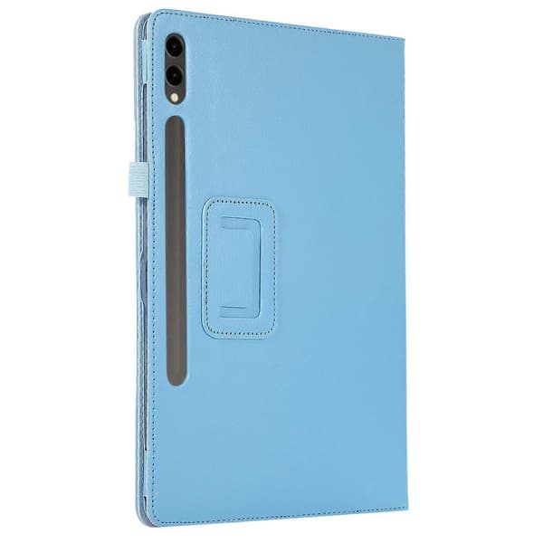 Fodral för Samsung Galaxy Tab S10+ Bi-Fold Ställ Läder Tabletskydd Litchi Textur - Babyblå