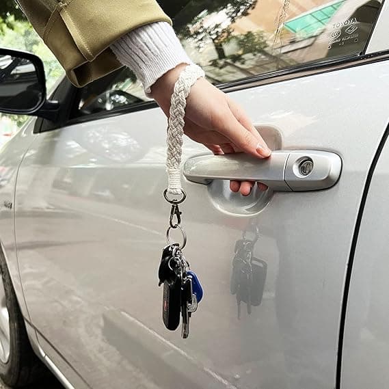 Håndlavet håndledsrem nøglering rustik stil håndledsrem håndlavet holder til kvinder