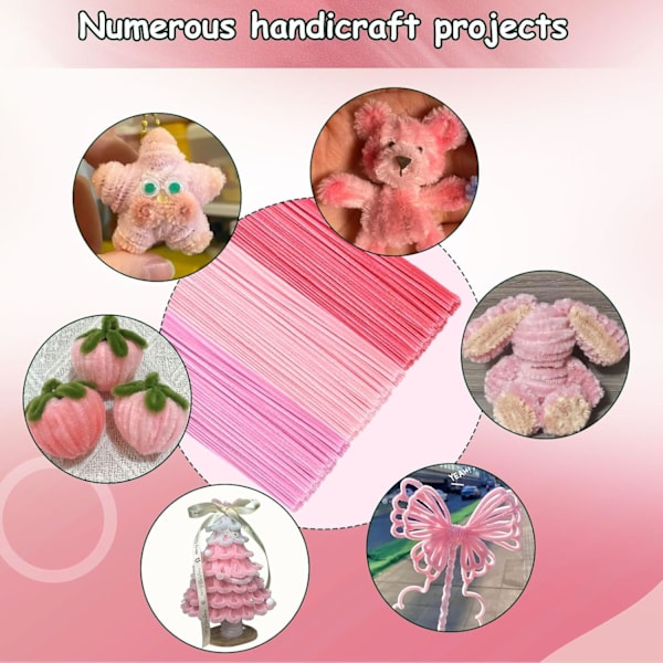 300 kpl putsauslankaa, 3 erilaista keltaista putsauslankaa taivutettavaa pehmeää käsityölankaa 30 cm putsauslankaa chenille-lankaa DIY-projekteihin ja käsityökoristeluun Set 3