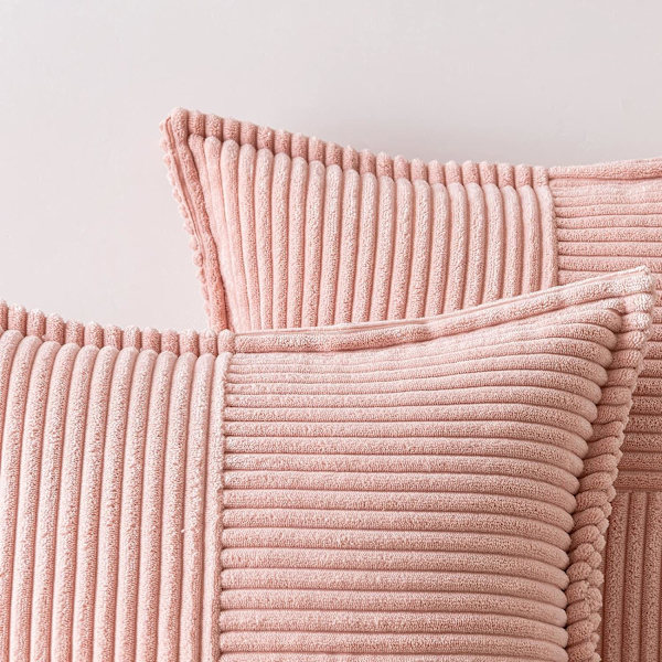 Fløjlsbetræk til puder, 2 stk., dekorative, moderne patchwork-betræk til pyntepuder, bløde pudebetræk til boligindretning, sofa, pink, 45*45 cm