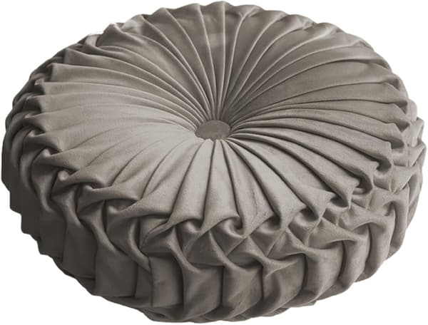 Rund stolehynde sædehynde memoryskum vaskbar til træ- eller metalskamler grå diameter 38 cm Grey