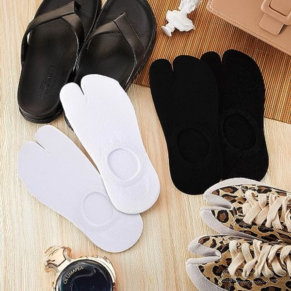 4 Dubbla Flip Flop-strumpor Japanska Flip Flop-strumpor för Geta och Casual Flip Flop