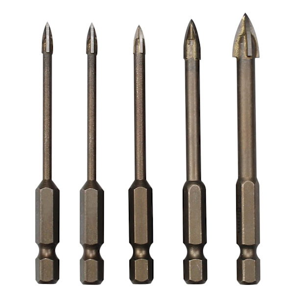 Sæt med 5 trekantsbor, effektivt universelt boreværktøj, 3/4/5/6/8mm