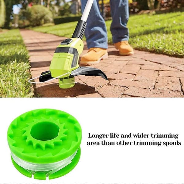 6 stk. RS90121 nylonlinespoler for Earthwise CST00012 / LST10012 / CST12010 gresstrimmertrådspoler