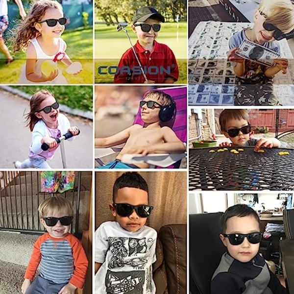 Polariserade solglasögon för barn TPEE gummisträckbara solglasögon för 3-9 år gamla flickor pojkar