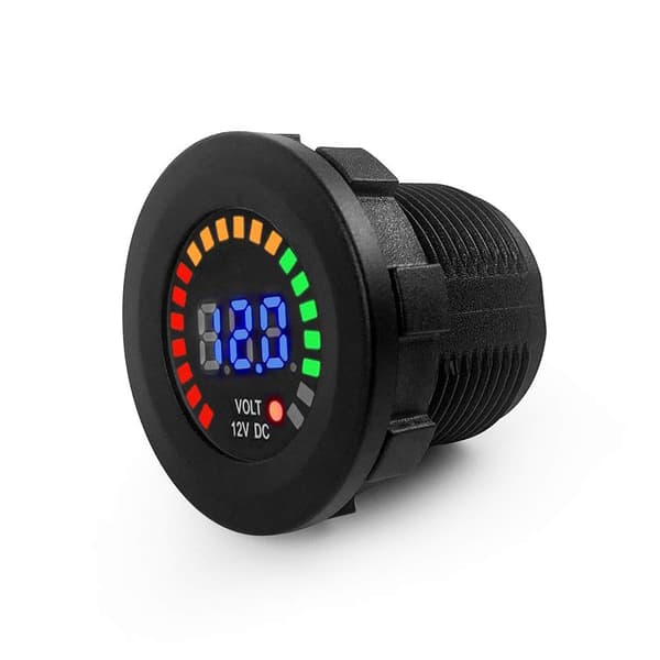 Voltmeter Tester, Motorcykel Bil Voltmeter, 12V med LED Digital Display Panel, til Båd Marine Køretøjer, Motorcykel, Bil