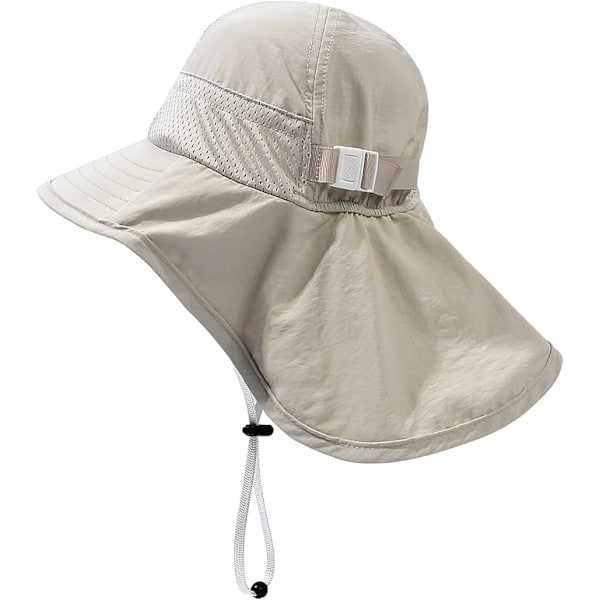 Sommerbaby Solhatt, Justerbar Beskyttelse Bredbremmet Strandhatt for Barn Jenter Gutter Pink