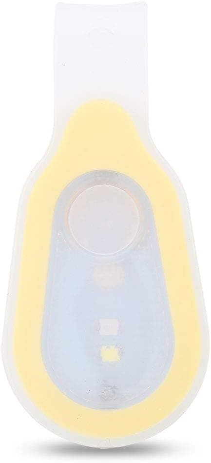 Mini løpe lys, vanntett utendørs bærbar mini løpe lys LED natt løping klips på lys silikon klips lampe（gul）