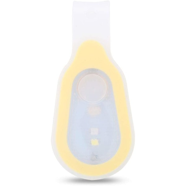Mini löpljus, vattentät utomhus portabel mini löparljus LED nattlöparklämma på lätt silikonklämma (gul)