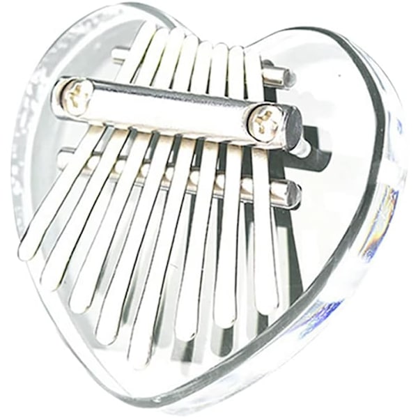 Mini Kalimba 8-tangenters tummepiano, solid akryl fingerpiano med snöre
