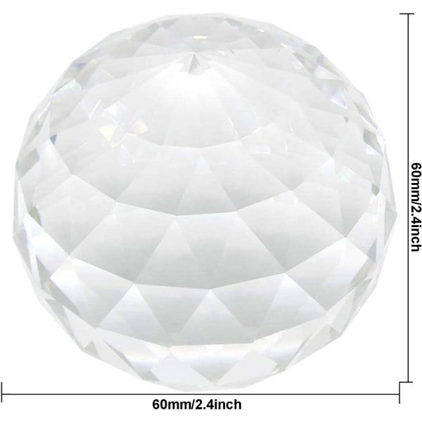 Klar skåret krystalkugle prisme glas sfærisk gaze kugle 60mm