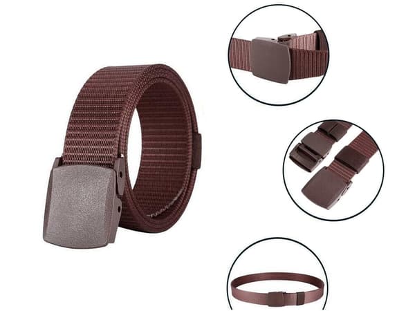 Taktiskt bälte / Militärbälte - 1.2m x 37mm brown