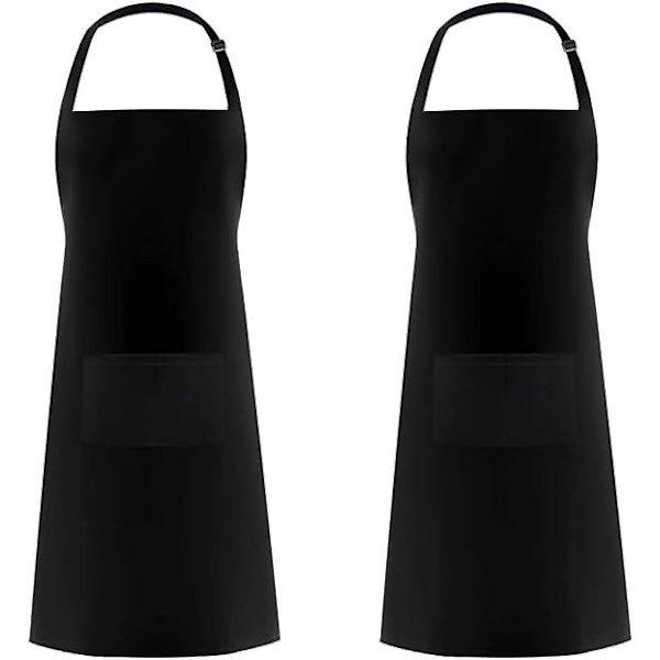 Förkläde för män och kvinnor med fickor Kockmatlagningsförkläde för vuxna Köksrestaurang Servitris Trädgård Justerbar Lång midja
