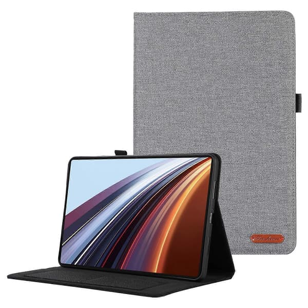 Honor Pad GT Pro nahkakotelo korttipaikalla, kangaskuvioinen tablettiteline - harmaa