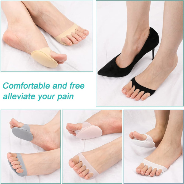 6 par främre fotkuddar för kvinnor, bikakematerial som andas svetttransporterande absorption högklackade skor främre fotkudde
