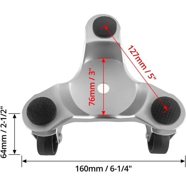 152mm stål Tri-Dolly, 150 kg lastekapasitet, ideell for å flytte møbler og apparater, holdbar og enkel å bruke