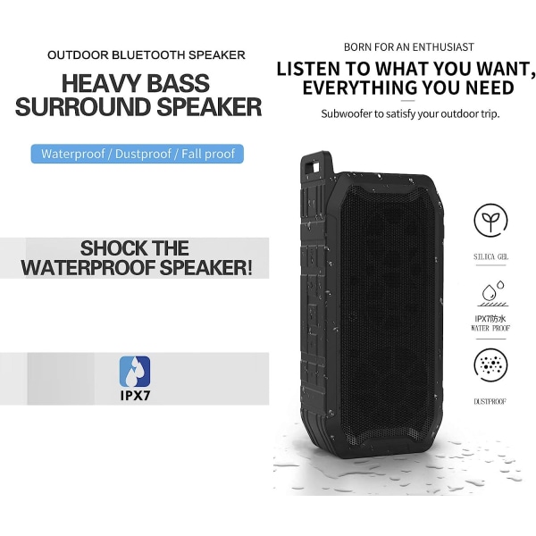 Bluetooth högtalare, SoundBar bärbara trådlösa högtalare Kristallklart stereoljud