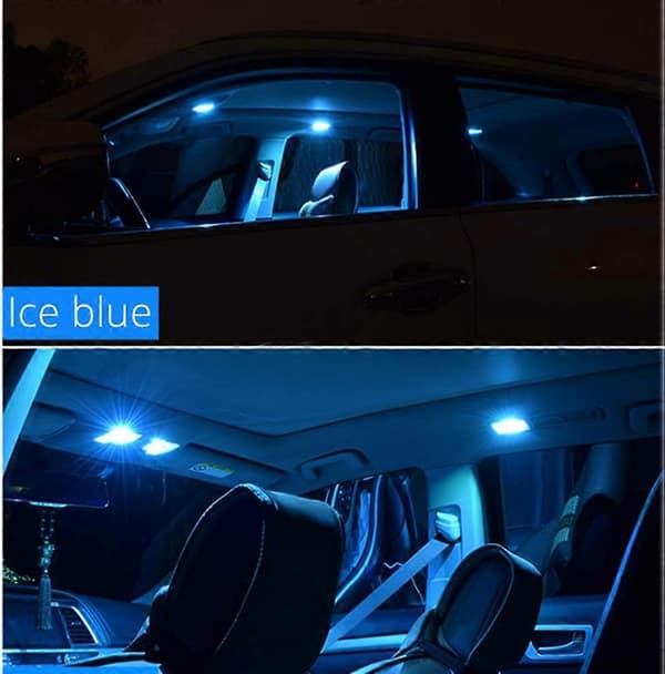10 stk. Isblå 41 mm Festlige LED-bilpærer 2835SMD
