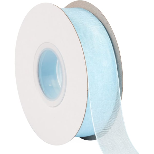 4 cm läpinäkyvä nauha, Blue Mist Shimmer -sifonkinauha tee-se-itse-askarteluihin hääjuhlakoristeisiin, lahjapaketointi morsiuskimppuihin (45M)