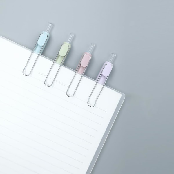 Enkel enfärgad utbytbar 0,5 mm presspenna, snabbtorkande svart bläck, skrivpenna för konst och skola på hemmakontoret
