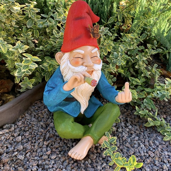 Mood Lab Havehave Gnome - Afslappet Gnome - 9,6 Tommer Høj Statue Plænehave Figur