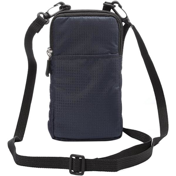 Matkapuhelimen vyölaukku, crossbody-matkapuhelinlaukku, ulkoilmatkalla nailon olkalaukku, vyölenkillä ja karabiinihaalla Navy blue 9*16.5*3.0CM