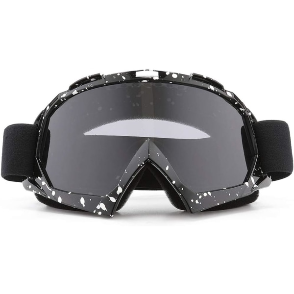 Motorcykelglasögon, anti-scratch dammtät böjbar UV400 glasögon vadderad mjukt tjockt skum, justerbar rem cykling motocross