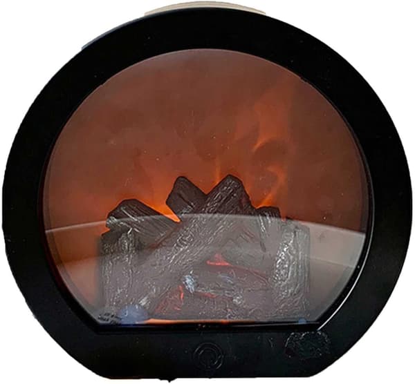 Dekorativ pejs lanterne, pejs lys LED simulerer log flamme effekt, touch switch og USB-drevet
