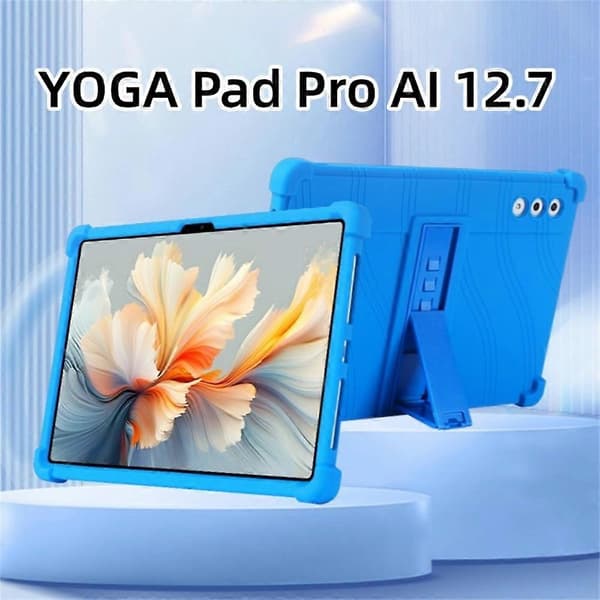 För Lenovo Yoga Tab Plus/Pad Pro AI Silikonfodral med Ställ Robust Skydd - Grön