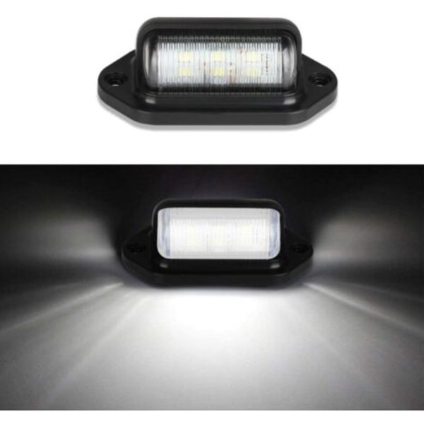 2-pack LED-skyltbelysning Vattentät 6 LED-bakskyltbelysning för 12V/24V lastbil skåpbil släpvagn bil husvagn