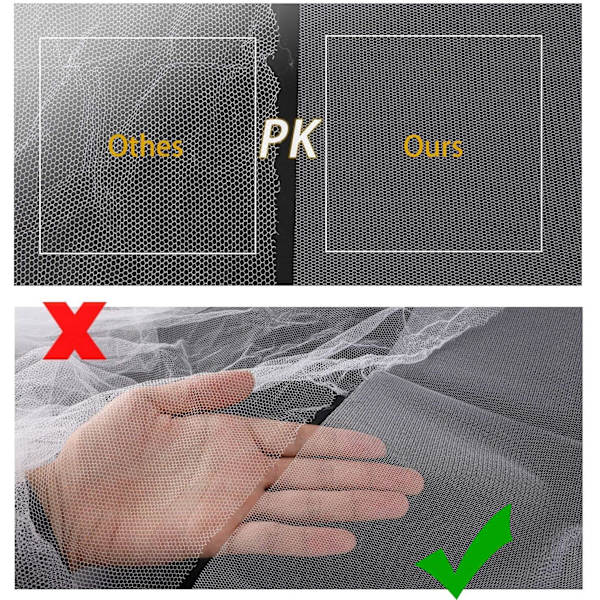 3 X Vindue Myggenet, 1,3m x 1,5m Insektnet Flyvende Vindue Skærm Mesh Insekt Bi Myggenet Tape 3 Ruller Selvklæbende Tape