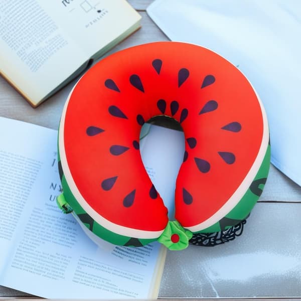 Resekudde, frukter U-formad kudde PP bomull nackkudde bil resekudde resetillbehör-vattenmelon Watermelon