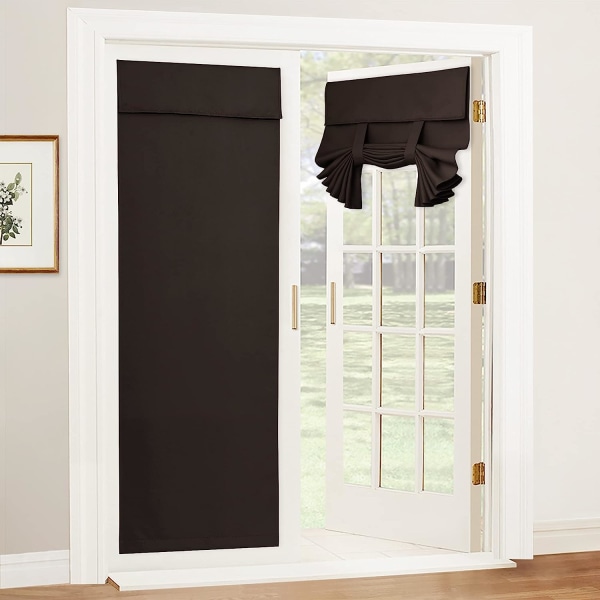 Blackout-dørgardin - Personvern termisk isolerte dørvindugardiner Sidelight gardin Tie up Shade