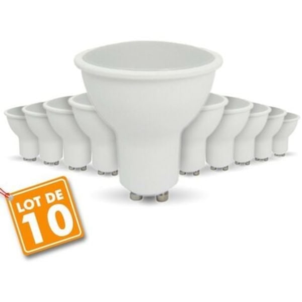 Set med 10 LED-lampor GU10 7W, 4000K Naturligt vitt