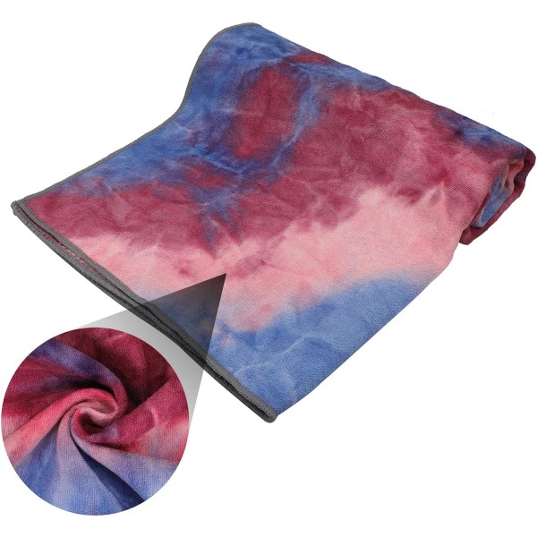 Yogahanddukar, halkfria yogahanddukar med halkfri våffelstruktur, 100 % absorberande luktfri mikrofiber yogamatta, 24 tum x 72 tum Pink & Blue & Red 24 inchx72 inch