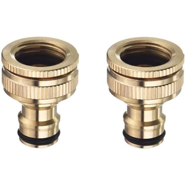 3/4\" & 1/2\" BSP 2 i 1 Messing Metall Utendørs Hage Slange Kran Kobling Gjengede Kran Adapter 2 Pakk