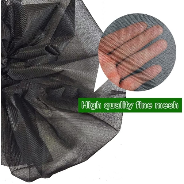 Regnvandsbeholdernet, Regnvandsbeholdernetdæksel Mesh Bucket Net Justerbar Udendørs Have Regnvandsbeholderdæksel (95cm Diameter Sort)
