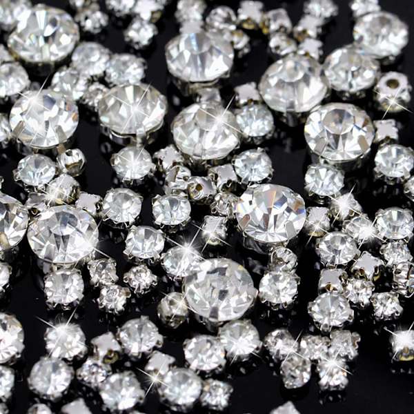 450 st Rhinestone Crystal Girdle, 3 till 10 mm Flat Bottom Glass AB Rhinestone Gems Rhinestone Crafts Kläder Bröllopsklänningar