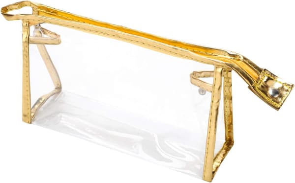 5-pack transparenta vattentäta kosmetiska väskor med dragkedja, bärbara PVC transparenta kosmetiska väskor