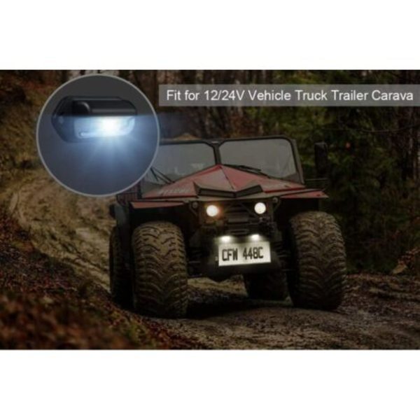 2-pack LED-skyltbelysning Vattentät 6 LED-bakskyltbelysning för 12V/24V lastbil skåpbil släpvagn bil husvagn