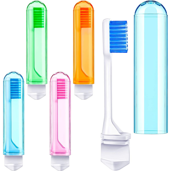 Resetandborste Bulkvikbar tandborste med tandborstelåda Individuellt förpackad tandborste för resecampingskola hemtillbehör (4 stycken)