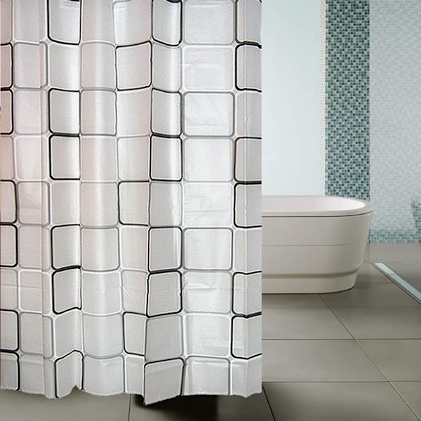 Duschdraperi vattenavvisande 180 x 200 cm duschdraperi med duschdraperiringar