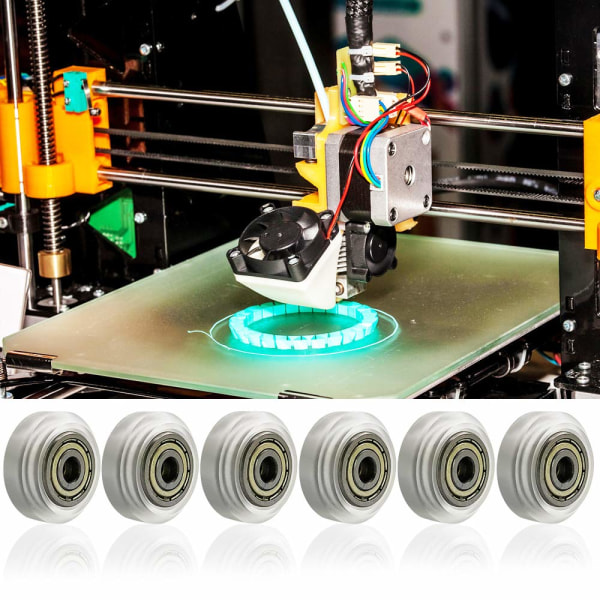 6 st Polykarbonat CNC 3D-skrivarersättningslager Kompatibel med CR-7, CR-8, CR-10, CR10S, 3 Pro Clear