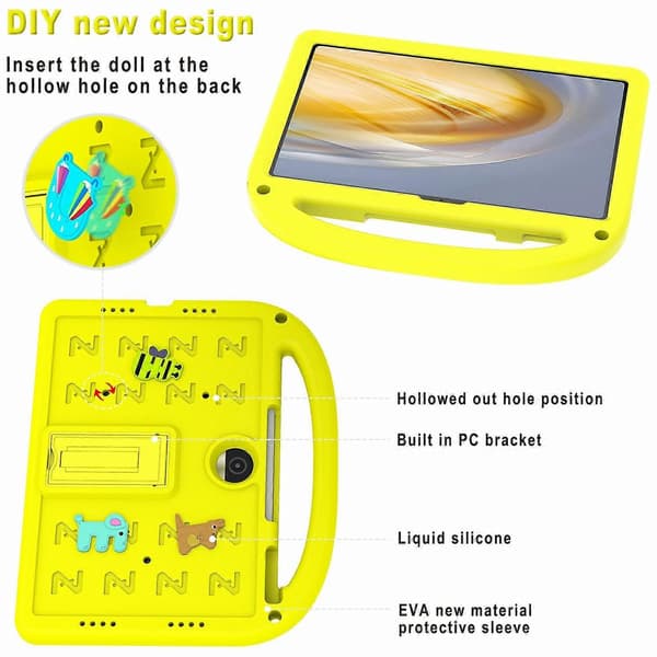 Stödfodral för Honor Pad 9 EVA+PC Tablet Skyddsfodral med Axelrem - Gul