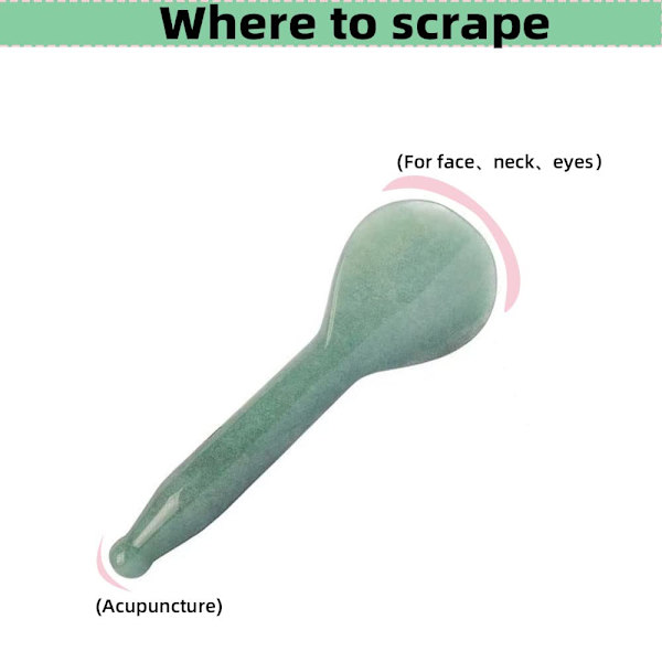 Jade Gua Sha Massageverktyg Ansiktsverktyg Naturlig Grön Gua Sha Anti Aging Ansiktshud SPA för att föryngra huden Anti-rynkor Anti Aging