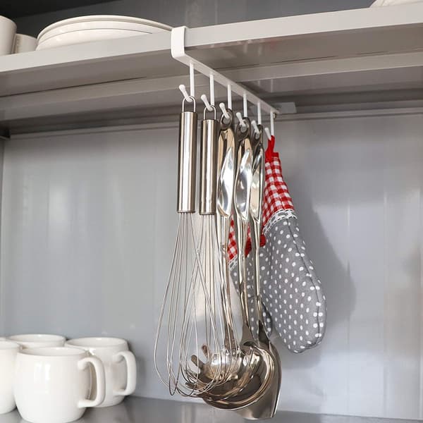 Under Cabinet Cup Holder 2 Pack Coffee Tea Cup Cup Holder med 6 krokar Under Shelf Mug Drying Rack