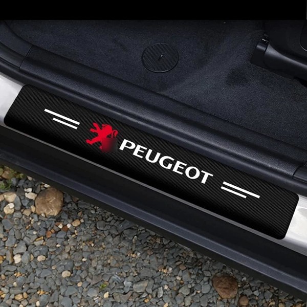 4st bil dörrtrösklar kolfiber, kolfiber dörrtrösklar, för Peugeots 107 108 206 207 308 307 508 3008, bilstyling tillbehör för dörrtrösklar