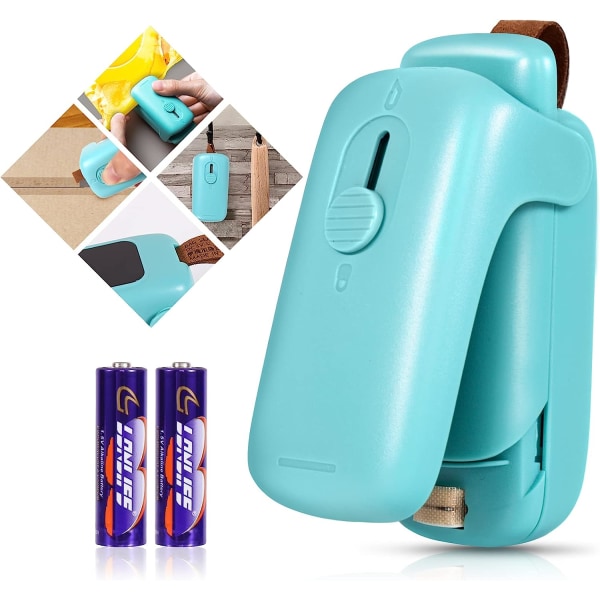 Mini Bag Sealer, Handheld Heat Vacuum Sealer, 2 i 1 Heat Sealer och Cutter med Lanyard, Portable Bag Resealer Machine
