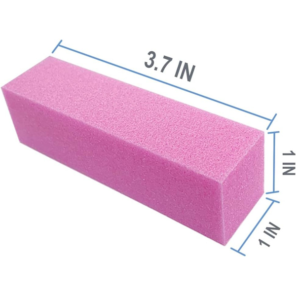 10 stk. neglebufferblok til akryl- og naturnegle, fingerspidsglanspoleringssæt, professionel manicurepoleringsbuffer, bulk medium grit (pink)